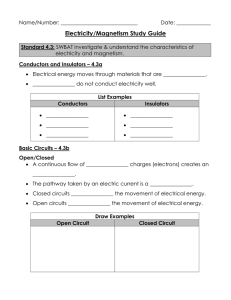 Electricity & Magnetism Study Guide: Middle School Science