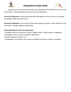 Adaptations Study Guide: Structural & Behavioral