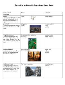 Terrestrial and Aquatic Ecosystems Study Guide
