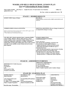 WOODLAND HILLS HIGH SCHOOL LESSON PLAN