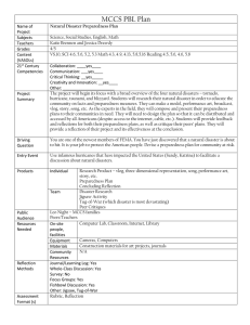 MCCS PBL Plan
