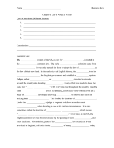 Name __________________________________ Business Law  Chapter 1 Day 3 Notes &amp; Vocab