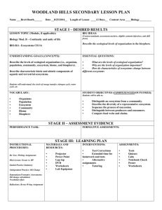 WOODLAND HILLS SECONDARY LESSON PLAN
