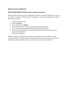 Marie de France's Bisclavret: Worksheet & Analysis
