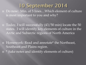 Do now:  Min. of 5 lines…Which element of culture