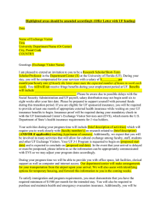 Highlighted areas should be amended accordingly (Offer Letter with UF...  Date Name of Exchange Visitor