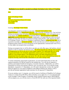 UF Exchange Visitor Program Invitation Letter