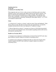 Nutrition Interview NUTR 348 Evaluation of Counseling Video