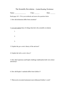 The Scientific Revolution – Guided Reading Worksheet  Name: ______________
