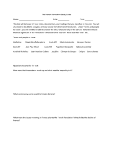 The French Revolution Study Guide Name: ________________________  Date: ___________