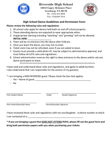 Riverside High School High School Dance Guidelines and Permission Form