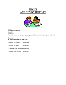 BWHS ACADEMIC SUPPORT