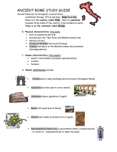 Ancient Rome Study Guide: Geography, Contributions, and More