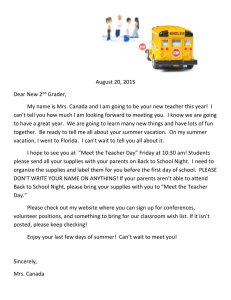 August 20, 2015 Dear New 2 Grader,