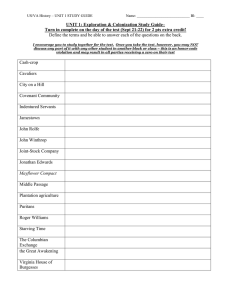 US/VA History: Exploration & Colonization Study Guide