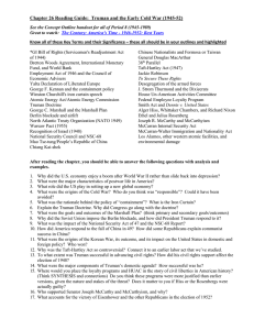 Truman & Early Cold War Reading Guide (1945-52)