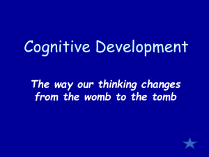 Cognitive Development The way our thinking changes