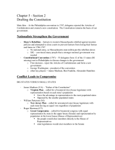 Chapter 5 - Section 2 Drafting the Constitution