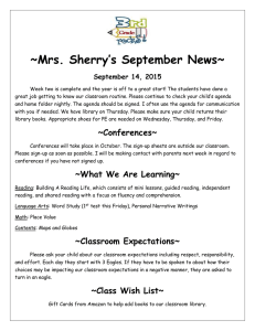 ~Mrs. Sherry’s September News~  September 14, 2015