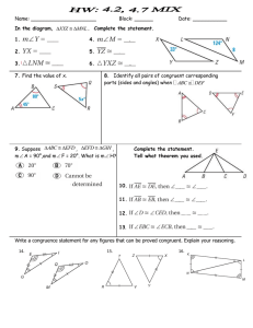 Congruent Triangles Worksheet