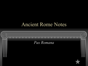 Ancient Rome Notes Pax Romana