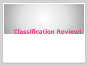 Classification Review!
