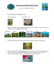 Animals and Habitats Study Guide