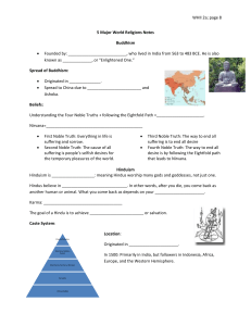 WHII 2a; page 8  5 Major World Religions Notes