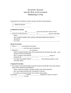 Economic Systems and the Role of Government Marketing Co-Op