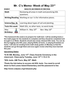 Mr. C’s Memo- Week of May 23  Math Writing/Reading