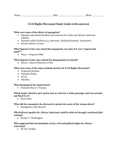 Civil Rights Movement Study Guide (with answers)