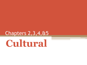 Cultural Chapters 2,3,4,&amp;5