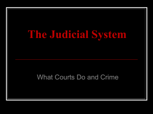 The Judicial System What Courts Do and Crime