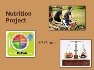 Nutrition Project 8 Grade
