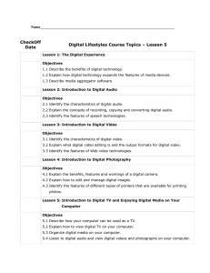 CheckOff Digital Lifestyles Course Topics – Lesson 5 Date