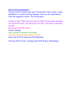 Genre Writing Assignment: Short Story, Poem, or Play
