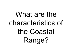 What are the characteristics of the Coastal Range?