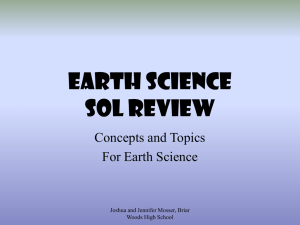 EARTH SCIENCE SOL REVIEW Concepts and Topics For Earth Science