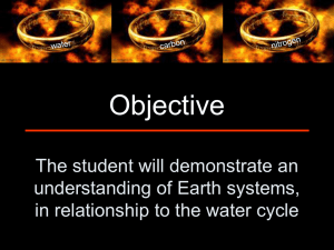 Objective The student will demonstrate an understanding of Earth systems,