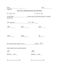 Name ________________________  Date ____________ Algebra I