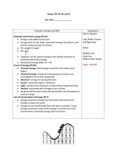 Energy Study Guide: Potential, Kinetic, Conservation