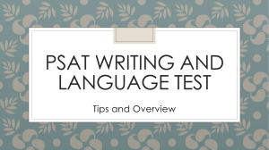 PSAT WRITING AND LANGUAGE TEST Tips and Overview
