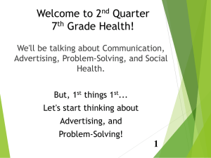 Welcome to 2 Quarter 7 Grade Health!