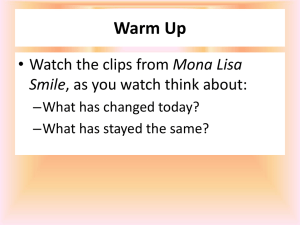 Warm Up Mona Lisa Smile –What has changed today?