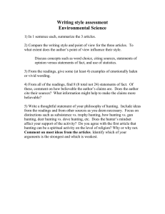 Writing style assessment Environmental Science