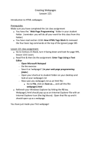 Creating Webpages Lesson 121