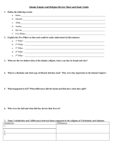Islamic Empire and Religion Review Sheet and Study Guide