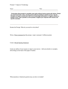 Technology Impact Worksheet: Human Contact & Society