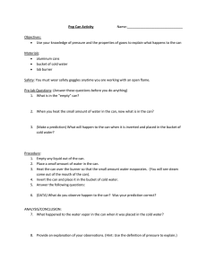 Pop Can Activity  Name:______________________________ Objectives: