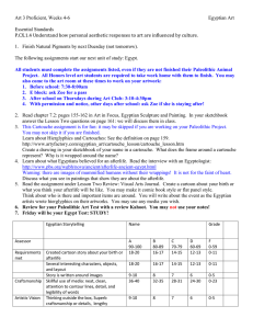 Art 3 Proficient, Weeks 4-6  Egyptian Art Essential Standards